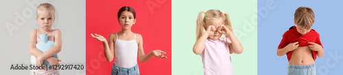 Set of children ill with ch...
