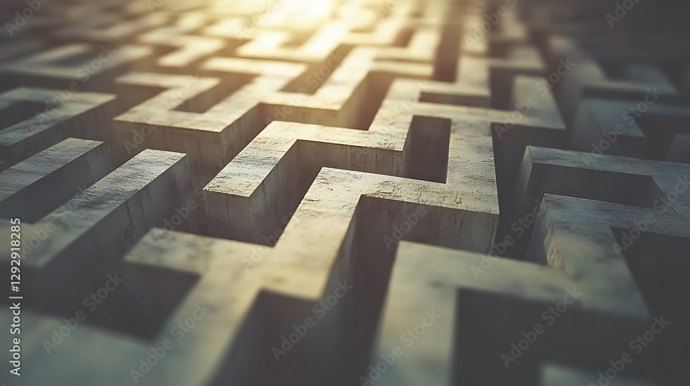 Concrete Maze Path Sunlight Concrete Maze Path Sunlight