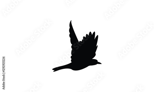 Flying African golden oriole bird Silhouette Design  And Vector Illustration. 
