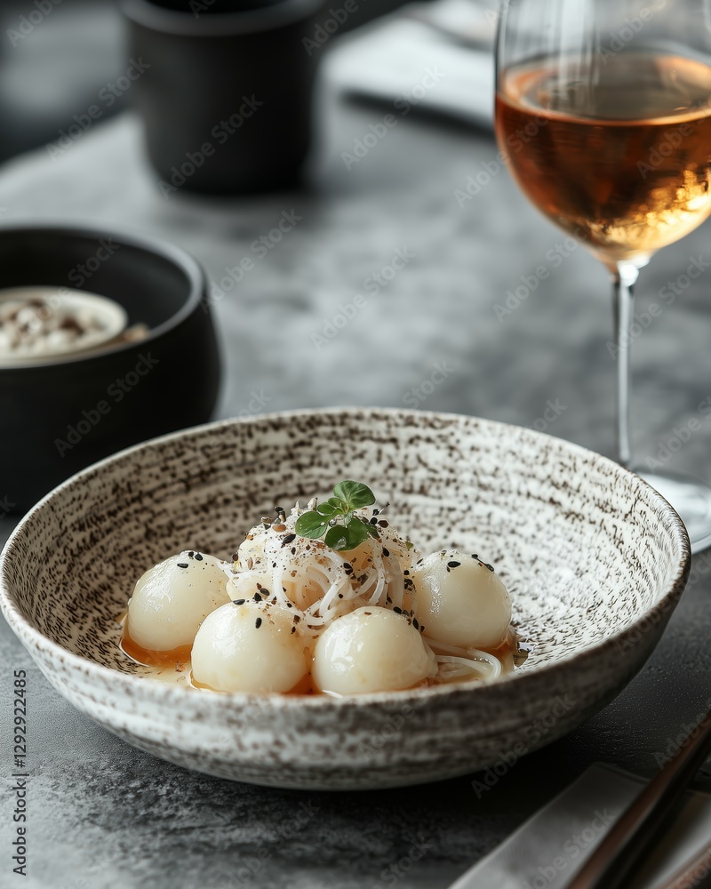 Elegant Dish of Glutinous Rice Balls with Syrup Elegant Dish of Glutinous Rice Balls with Syrup