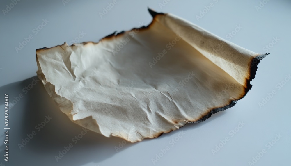 Burned note on weathered paper creative studio still life soft lighting close-up nostalgia Burned note on weathered paper creative studio still life soft lighting close-up nostalgia