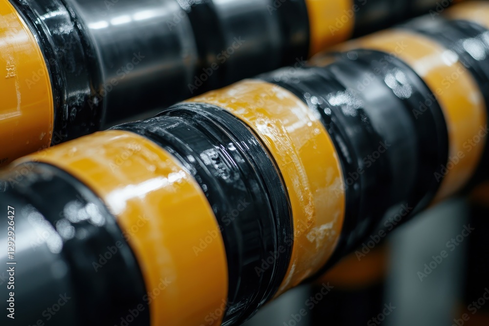 Obraz premium Stacked UPVC plumbing pipes in a construction site