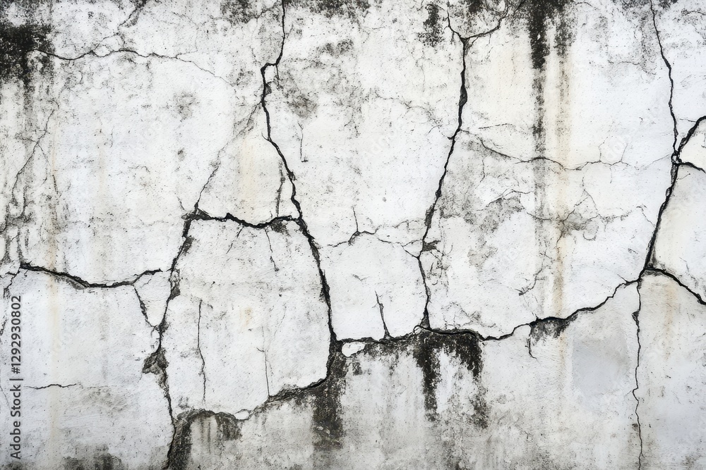 Obraz premium Textured background of a cracked floor and a gray concrete wall