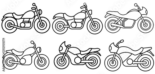 motorcycle Outline Coloring Page Printable Line Art Drawing