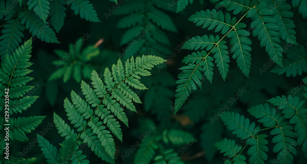 Lush Green Fern Foliage Background Lush Green Fern Foliage Background