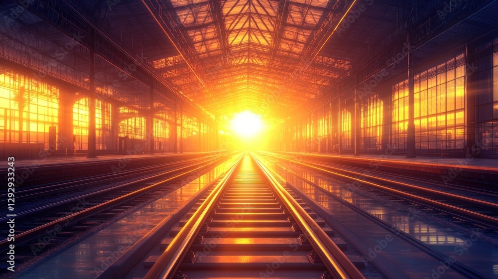 Sunset Train Station Platform Tracks (1) Sunset Train Station Platform Tracks (1)