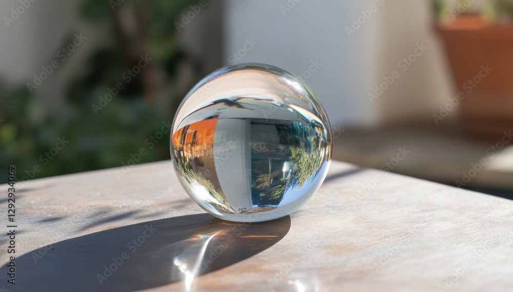 Navigating the confusion of a crystal maze staircase indoor puzzle orb reflection bright environment close-up view