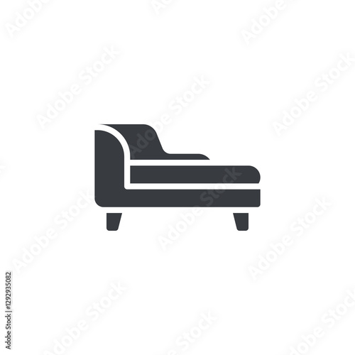 Sttylish long chair with armrests vector icon