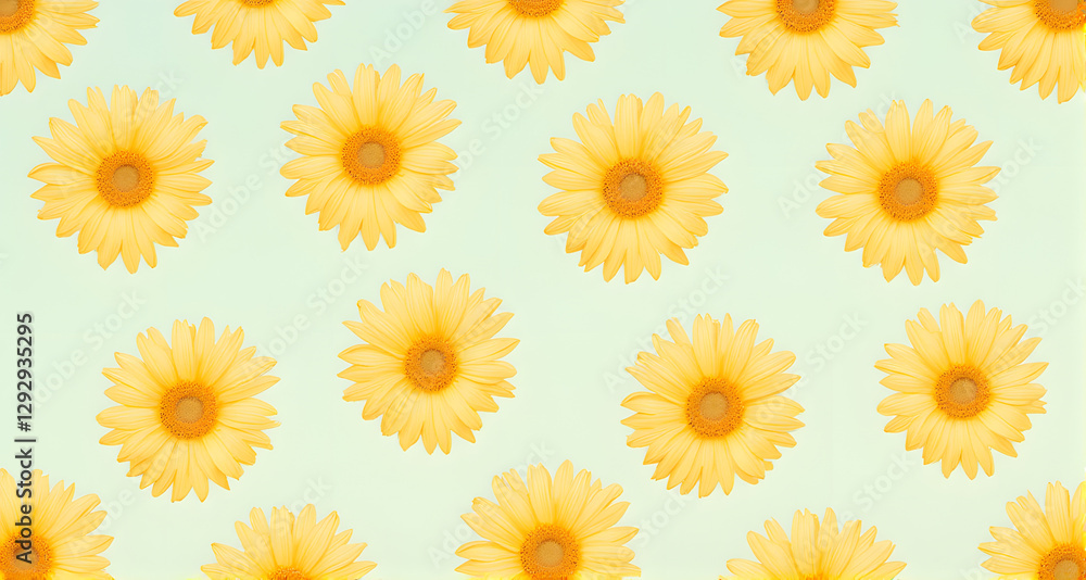 Yellow Gerbera Daisy Floral Pattern Yellow Gerbera Daisy Floral Pattern