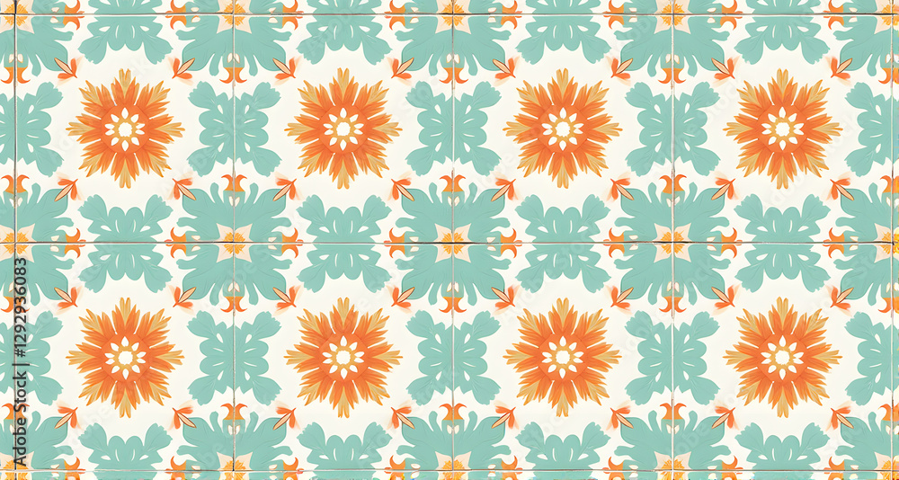 Decorative Floral Tile Pattern Decorative Floral Tile Pattern