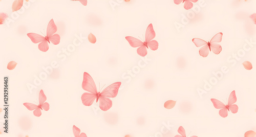 Delicate Pink Butterflies Pattern