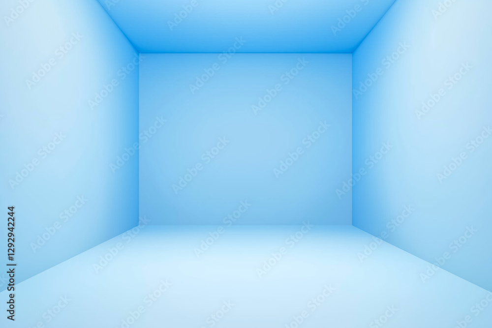A minimalistic blue room with empty walls and a clean floor, perfect for various projects. A minimalistic blue room with empty walls and a clean floor, perfect for various projects.