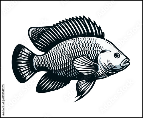 Fresh Tilapia Fish on White Background