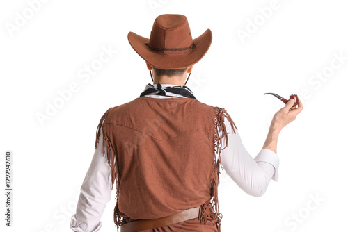 Handsome cowboy with smokin...