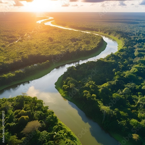 Drone shot of Amazon forest