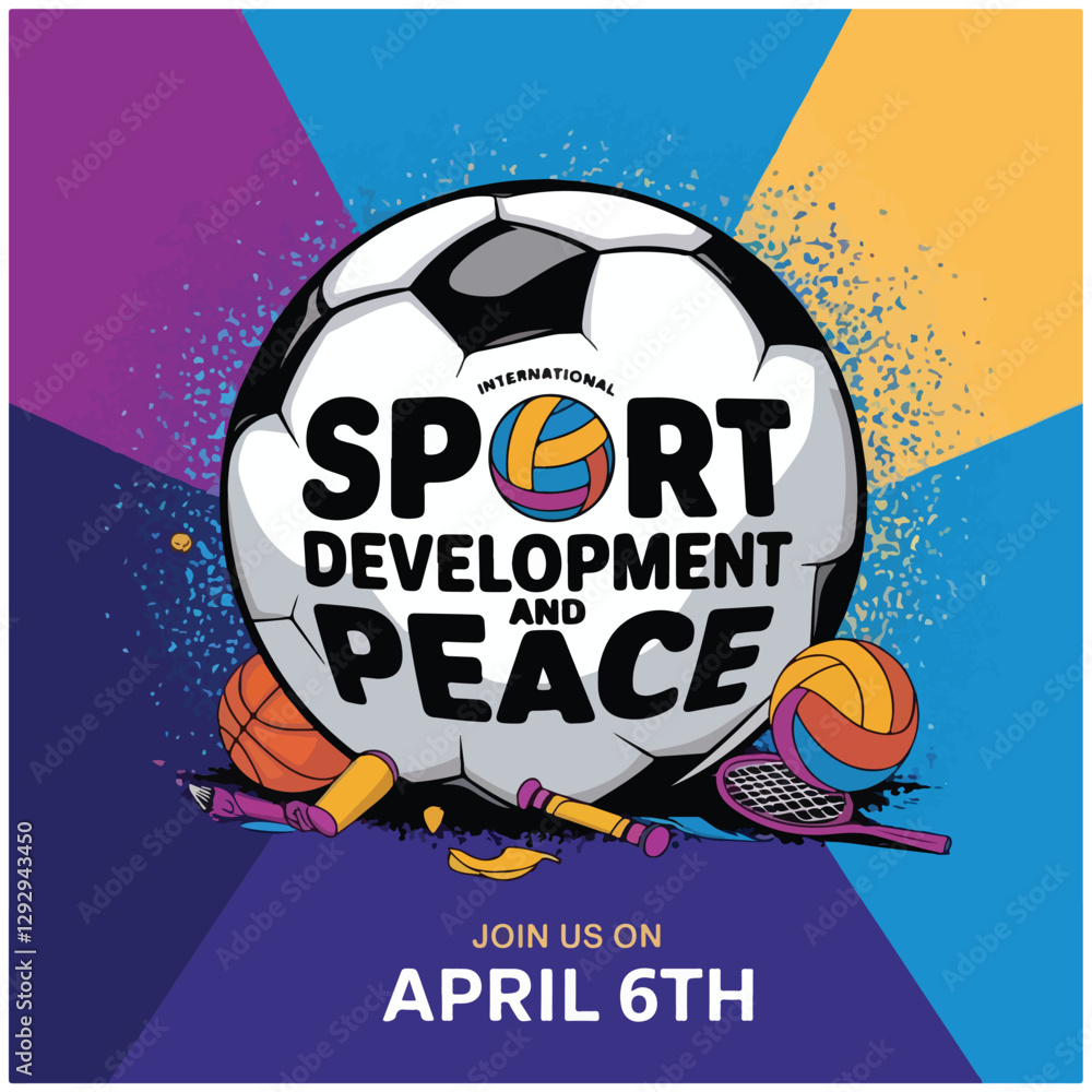 Naklejka premium International Day of Sport for Development and Peace flyer poster image 8.eps