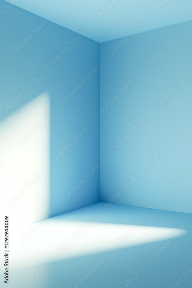 custom made wallpaper toronto digitalA serene blue corner room with soft light and shadow creating a calm atmosphere.