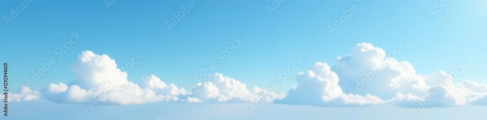 Soft white clouds drifting across a clear blue sky, serene landscape, serene Soft white clouds drifting across a clear blue sky, serene landscape, serene