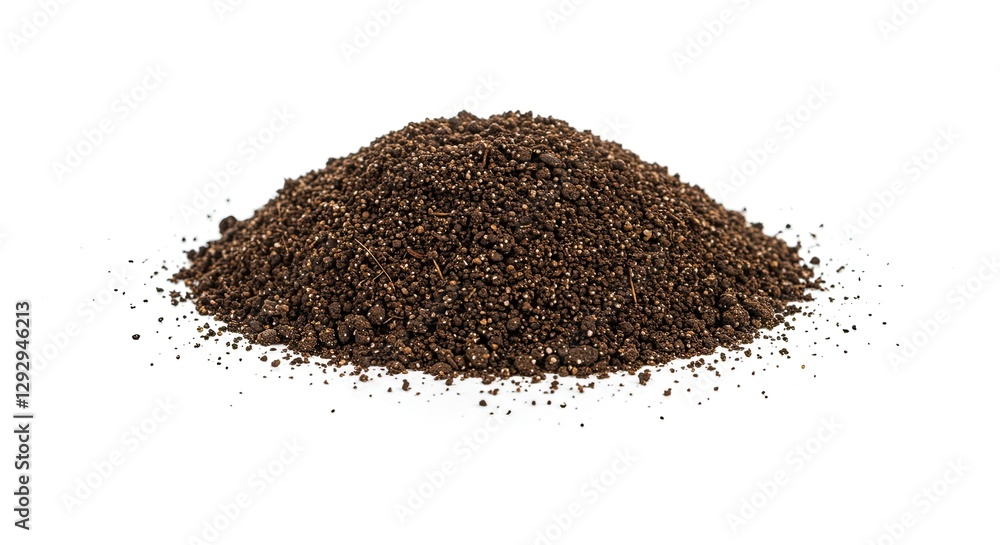 Pile of Dark Soil for Gardening or Planting Isolated on White Pile of Dark Soil for Gardening or Planting Isolated on White