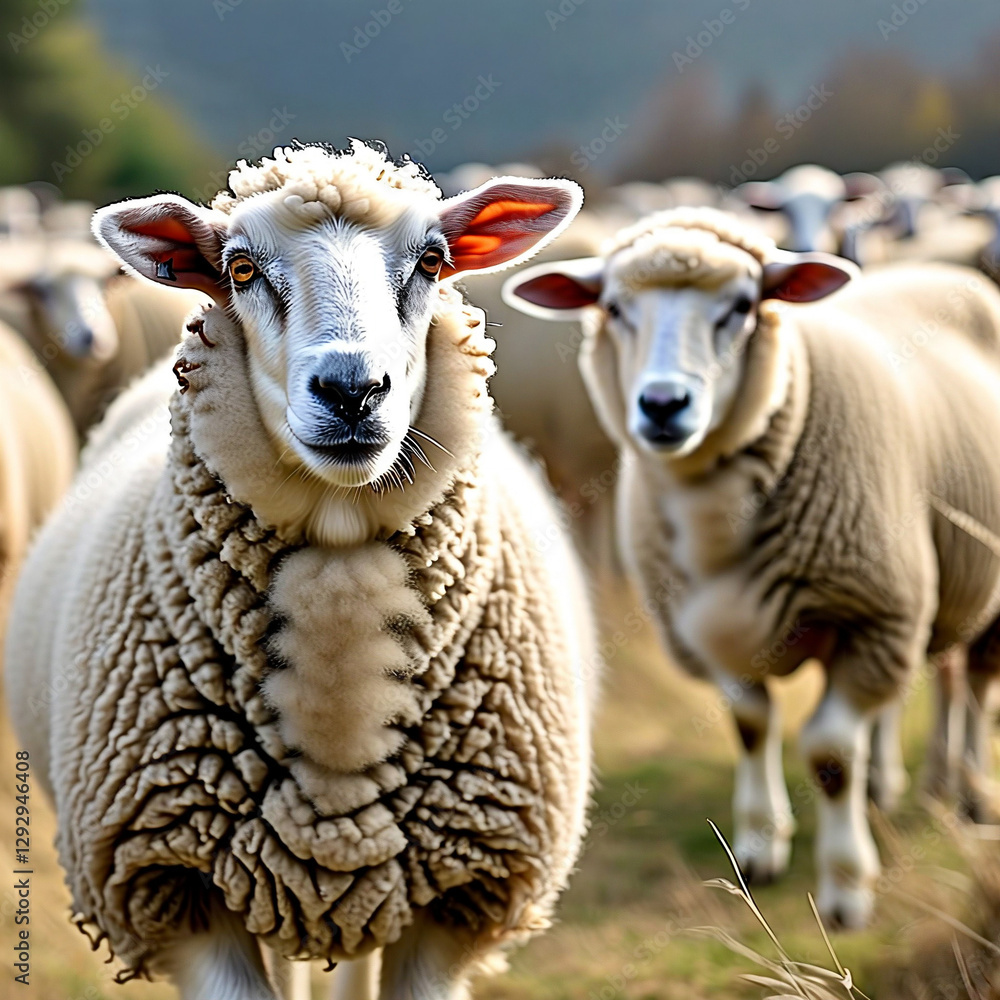 Fototapeta premium close up of a sheep