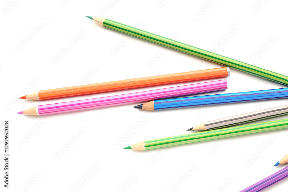 Group of colorful pencils on white background Group of colorful pencils on white background