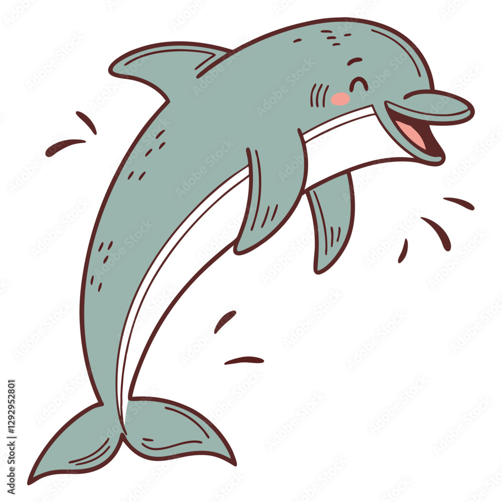 Obraz premium dolphin flat vector illustration dolphin cartoon eps