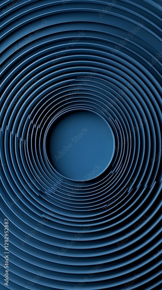 Naklejka premium Blue concentric circles digital art