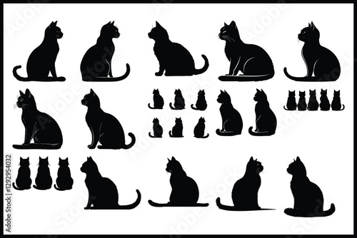 cat back silhouette white background