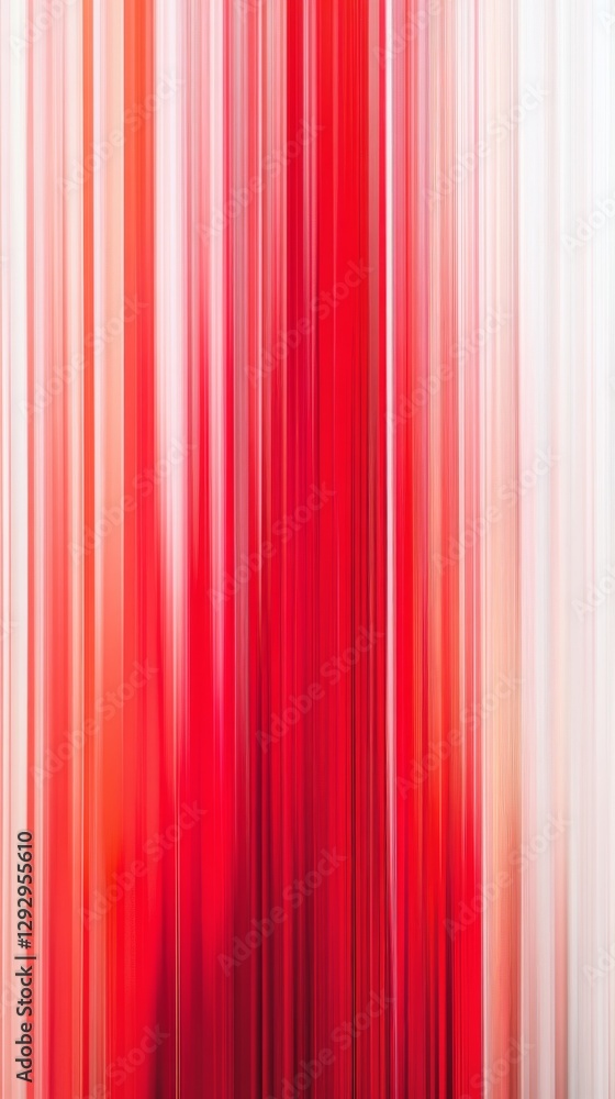 Obraz premium Vertical abstract red and white light streaks, vibrant energy motion. Abstract art and dynamic movement concept