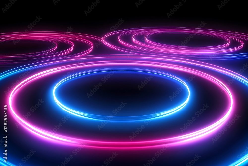 Neon Circles Abstract Background Design Neon Circles Abstract Background Design