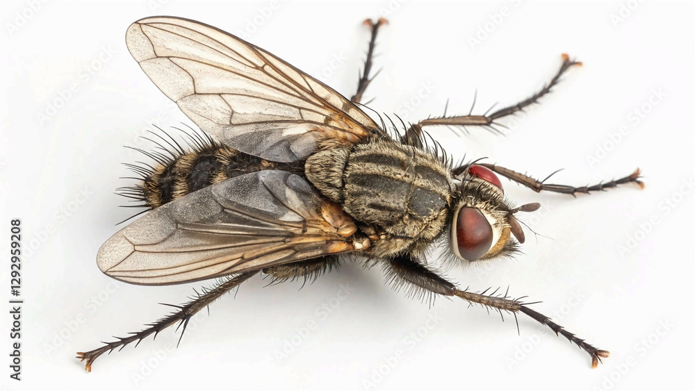 Dirty Common housefly viewed from up high, Musca domestica Dirty Common housefly viewed from up high, Musca domestica