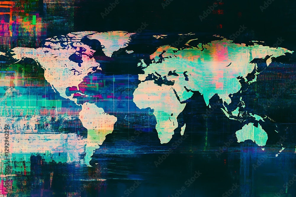 Obraz premium Global Abstract World Map Art