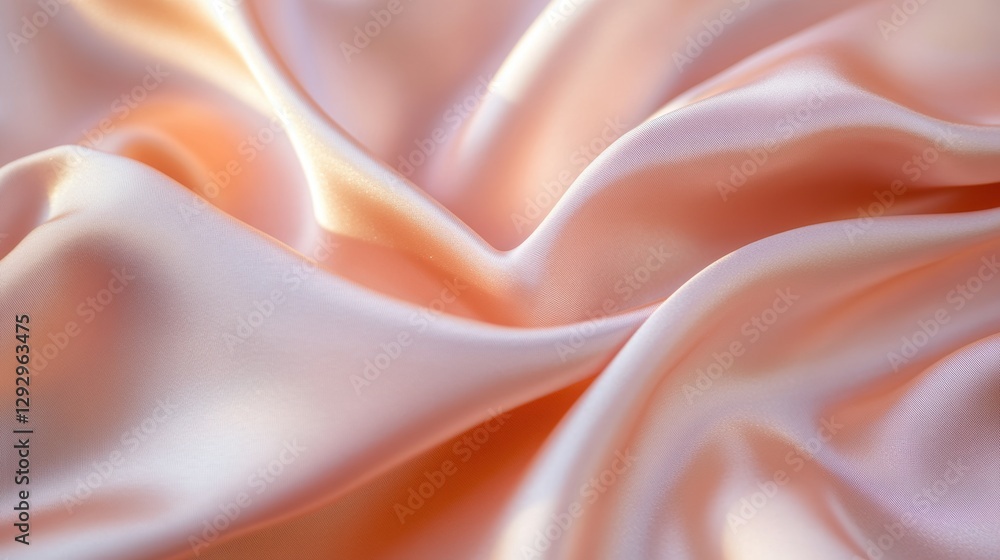 Luxurious Silk Drapes: A captivating close-up of soft, peach-colored silk fabric, artfully draped to showcase its smooth texture, sheen, and flowing elegance. Luxurious Silk Drapes: A captivating close-up of soft, peach-colored silk fabric, artfully draped to showcase its smooth texture, sheen, and flowing elegance.