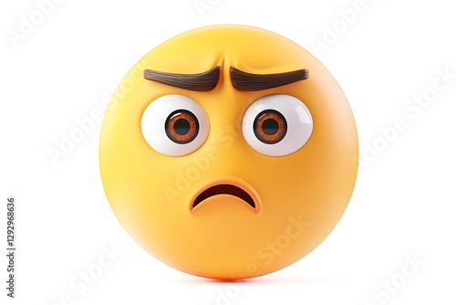 Face with Rolling Eyes Emoji, Isolated on White