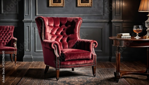 ich Crimson Wingback Chair Traditional Room