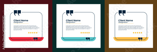 Customer feedback testimonial template vector. Customer feedback review or testimonials social media post template