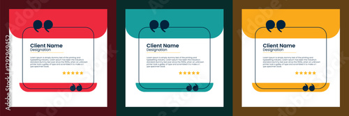 Set of editable customer reviews social media template, Modern Quote Template Bubble, 