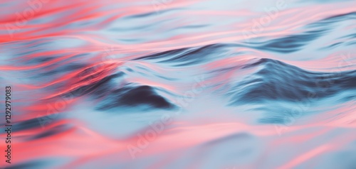 Wallpaper Mural Abstract ocean waves frozen in motion, dissolving into digital noise and RGB flickers, forming a futuristic glitch aesthetic Torontodigital.ca