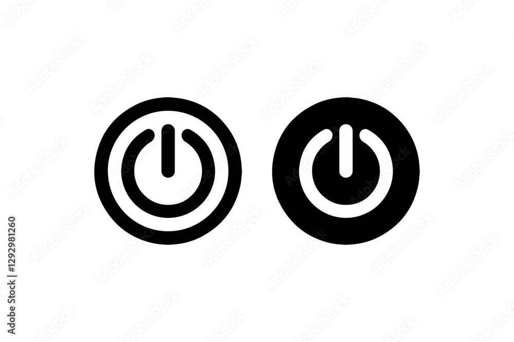 Foto Power button icons in solid and outline style Vector