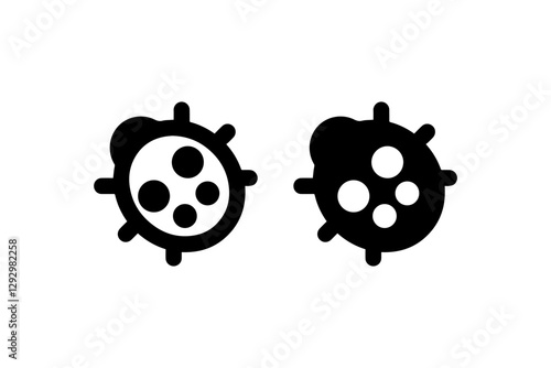 Bug icon in outline and solid styles Vector