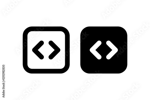 Code symbol inside square icons Vector