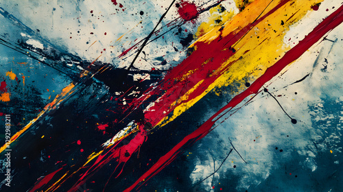 texture background with chaotic paint streaks and ink splashes on a textured canvas 