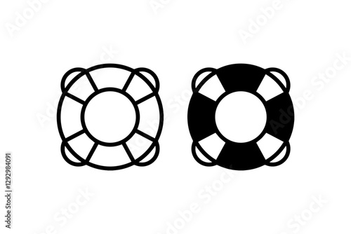 Lifebuoy icon in outline and solid style Vector
