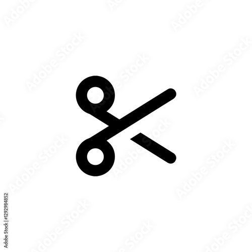 Scissors icon in minimalist black style Vector