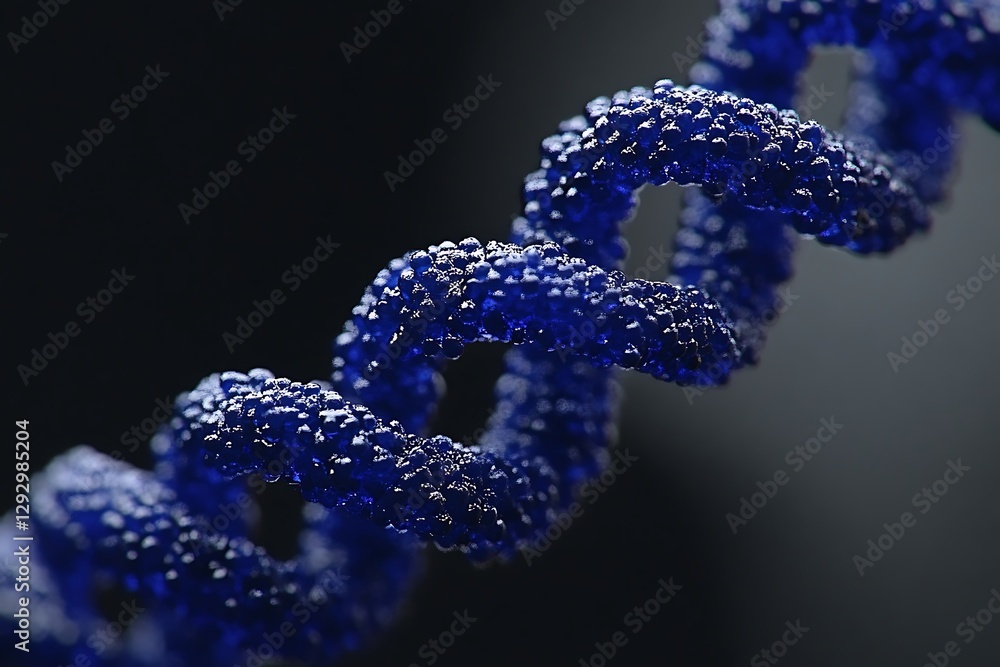 Blue DNA helix, microscopic view Blue DNA helix, microscopic view