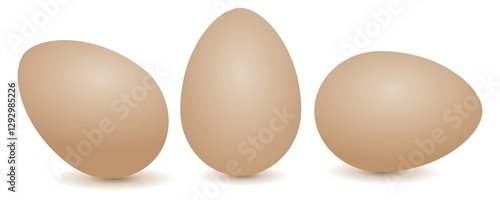 three eggs isolated on white