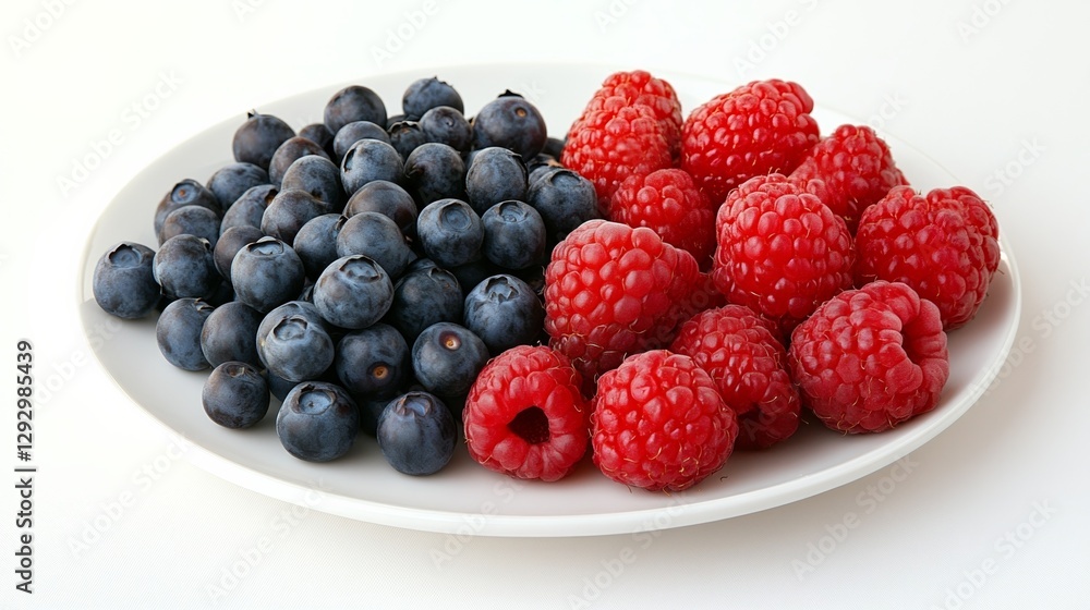 Fresh fruits and berries arranged on a white plate, showcasing natural vibrancy and simplicity. Fresh fruits and berries arranged on a white plate, showcasing natural vibrancy and simplicity.