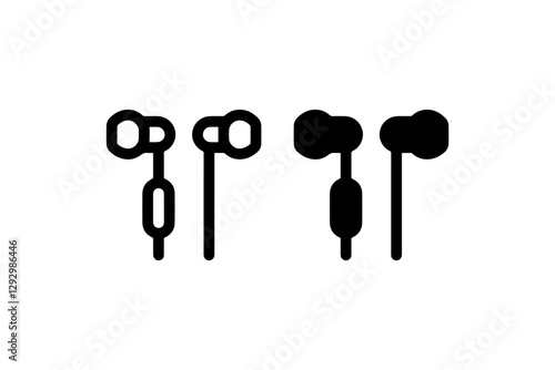 Earbuds with wired and wireless design Vector