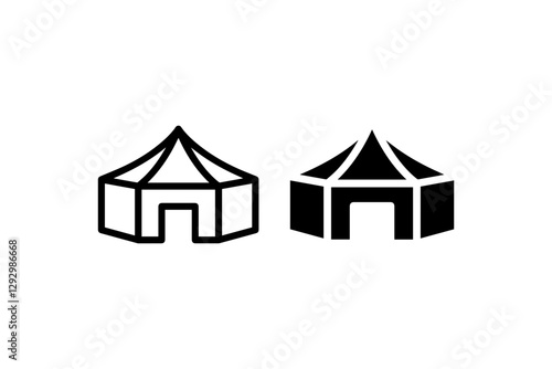 Circus tent icon outline and filled Vector