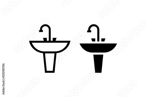 Sink icon outline and solid Vector